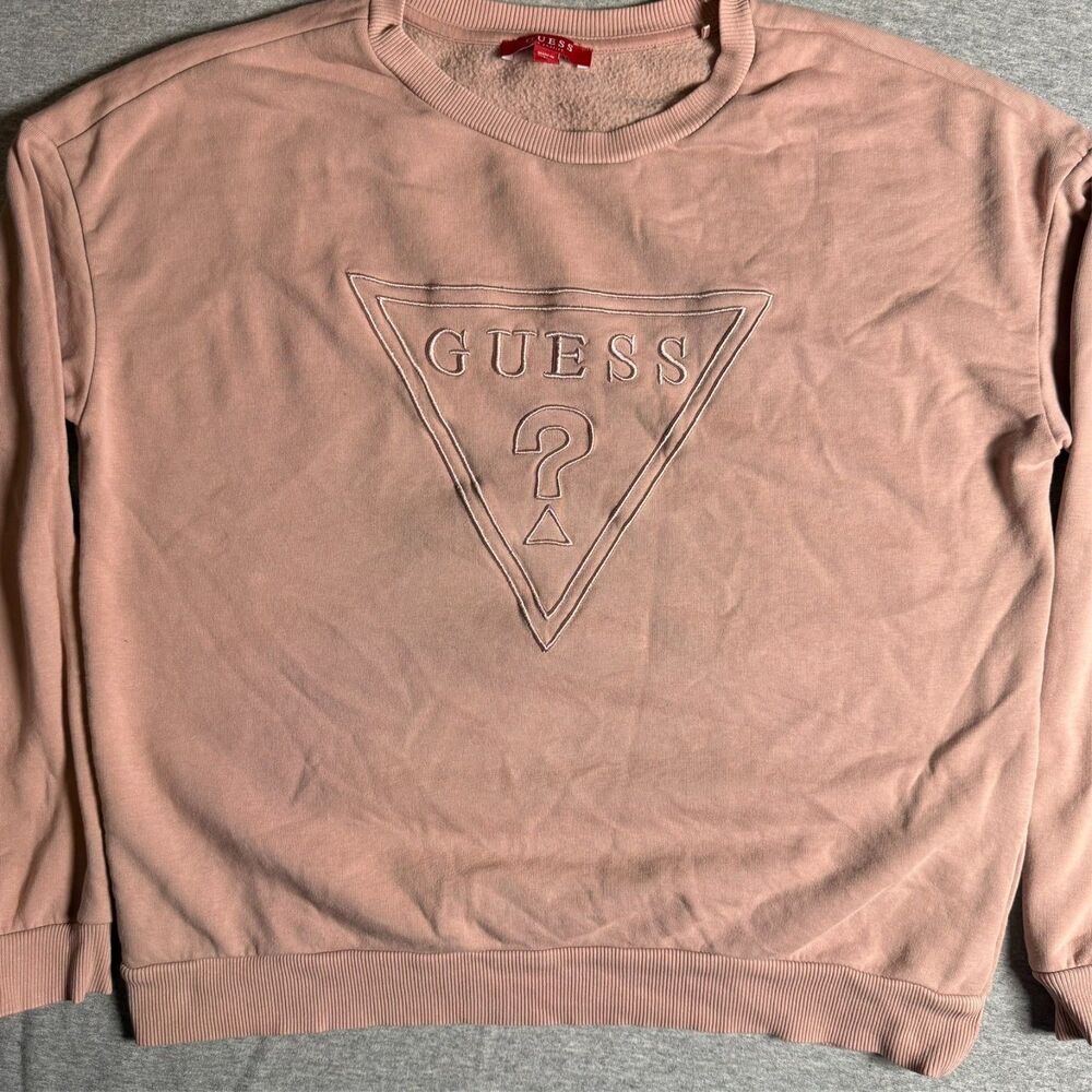 Vintage Guess Sweater Women Medium Pink embroidered Size Medium